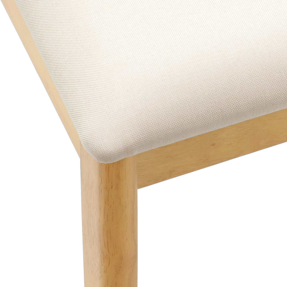 vidaXL Set of 2 Natural Rubberwood Dining Chairs Image 5