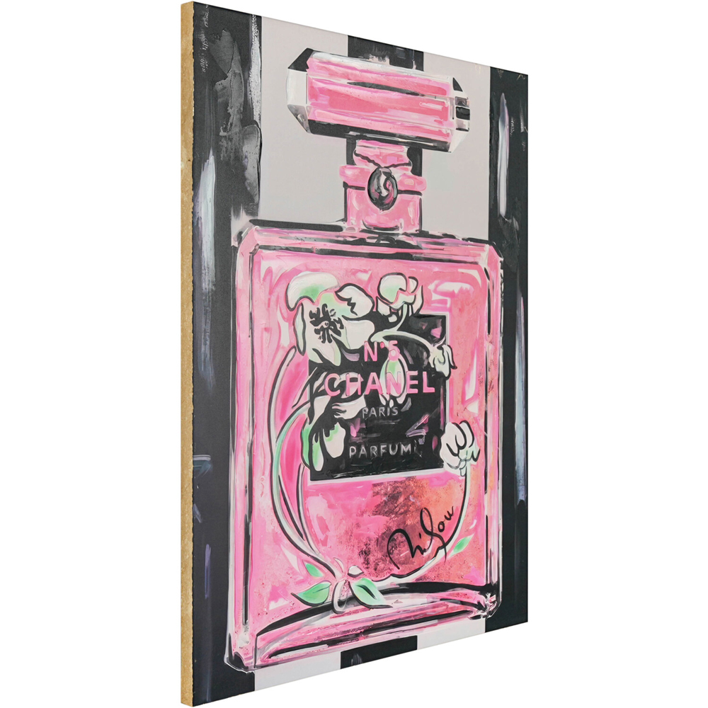 Floral Perfume Bottle Gold Edged Canvas Image 2