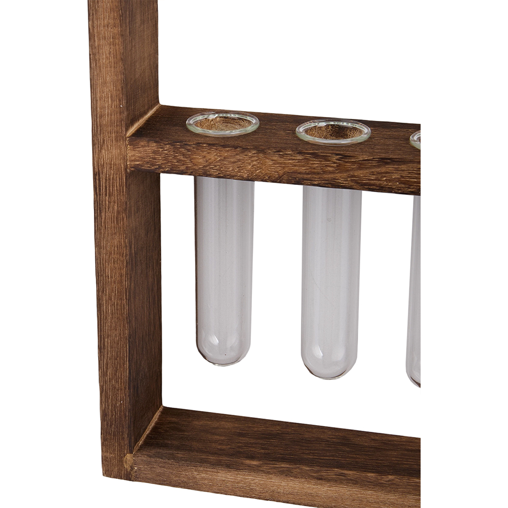 Living and Home 5 Tube Walnut Wall Mounted Plant Propagation Station Image 5