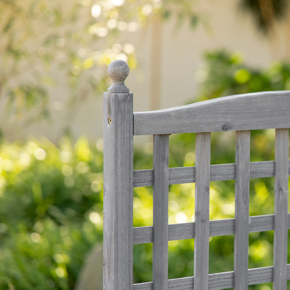 Outsunny Grey Wooden Raised Garden Bed Planter with Trellis 4 x 1 x 2ft Image 4