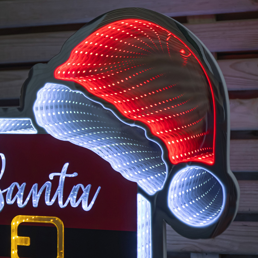 Samuel Alexander Red and White LED Santa Stop Here Sign with Santa Hat Christmas Decoration 40cm Image 5