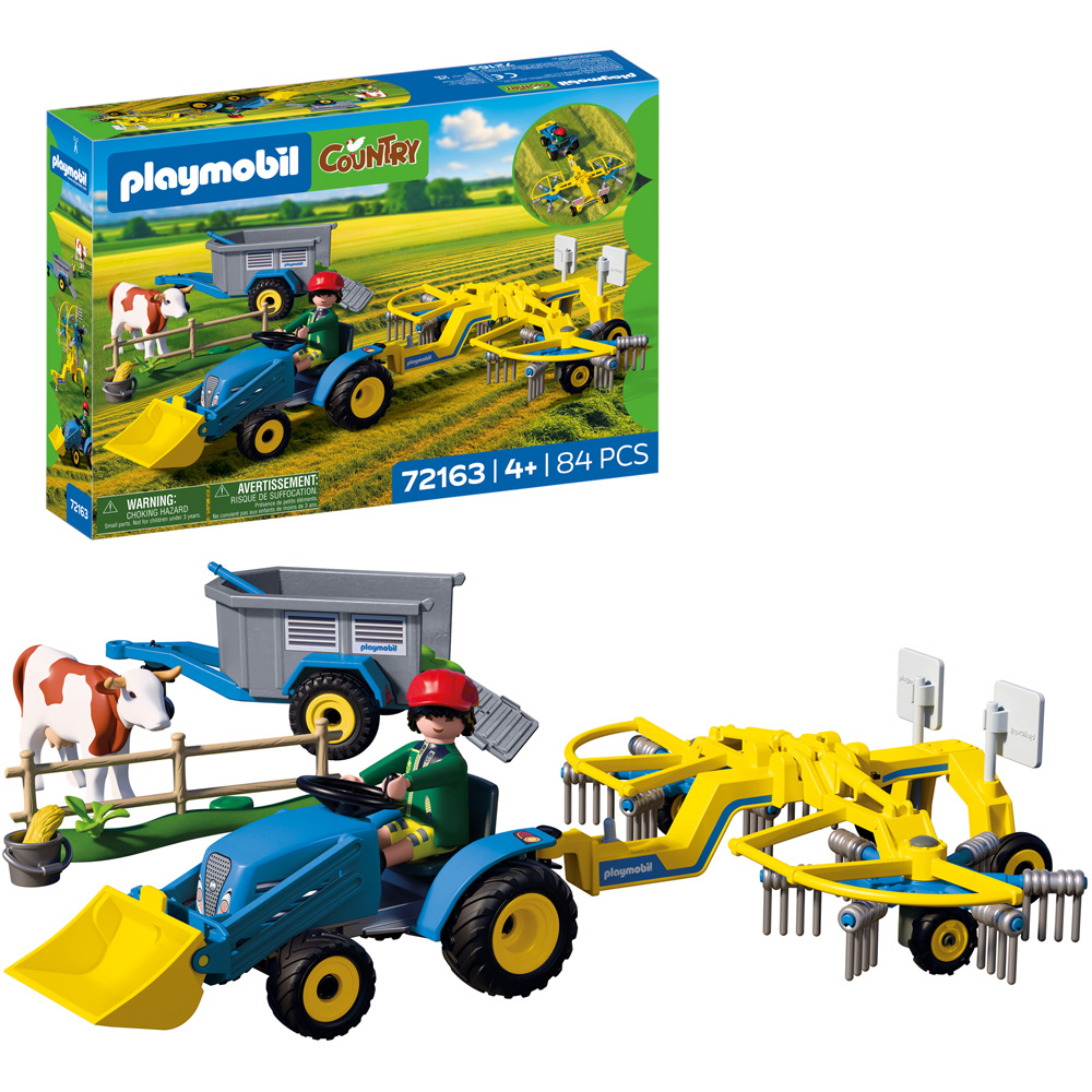 Playmobil Small Tractor with Hay Swather Play Set 84 Piece Image 3