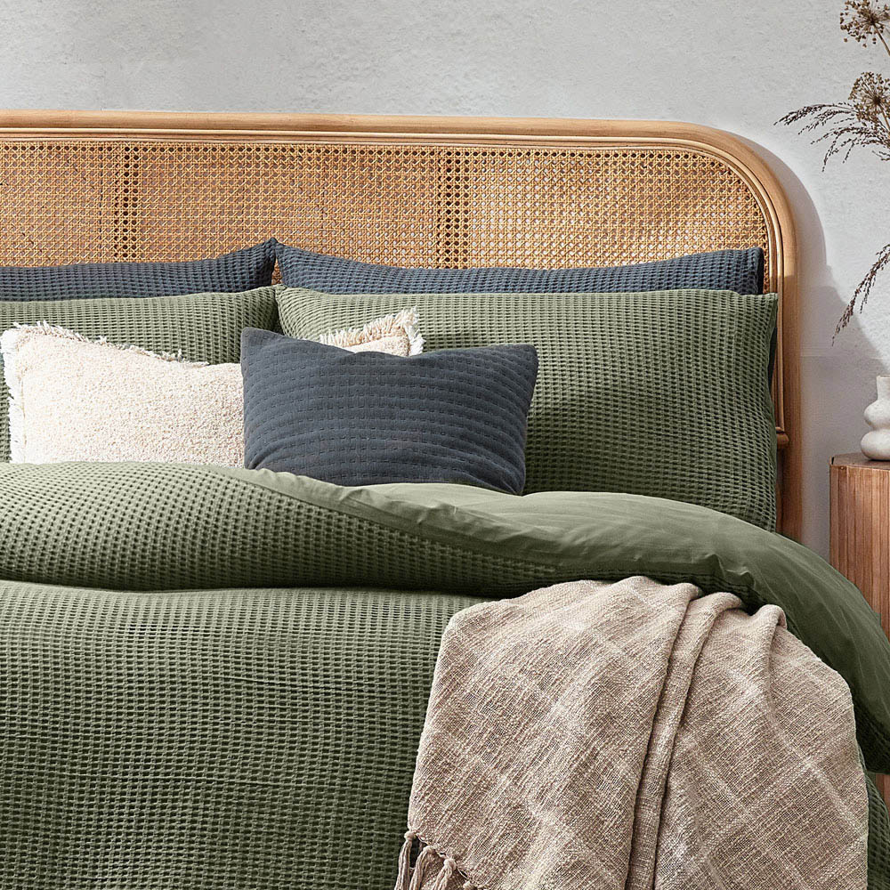 Yard King Size Eucalyptus Chunky Waffle Duvet Set Image 3