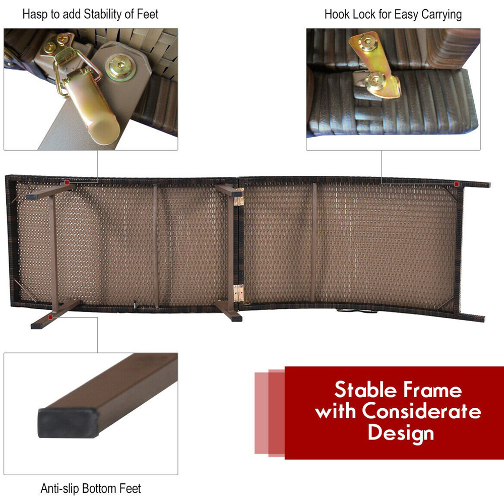 Costway Set of 2 Double Sided Cushioned Folding Sun Lounger Image 8
