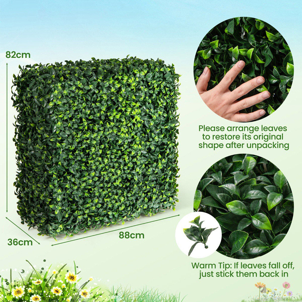 Costway Gardenia Leaves and Aluminium Tubes Artificial Plant Wall Image 7