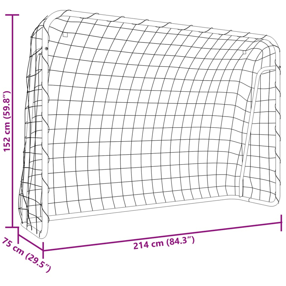 vidaXL White Football Goal Net 5 x 7ft Image 6