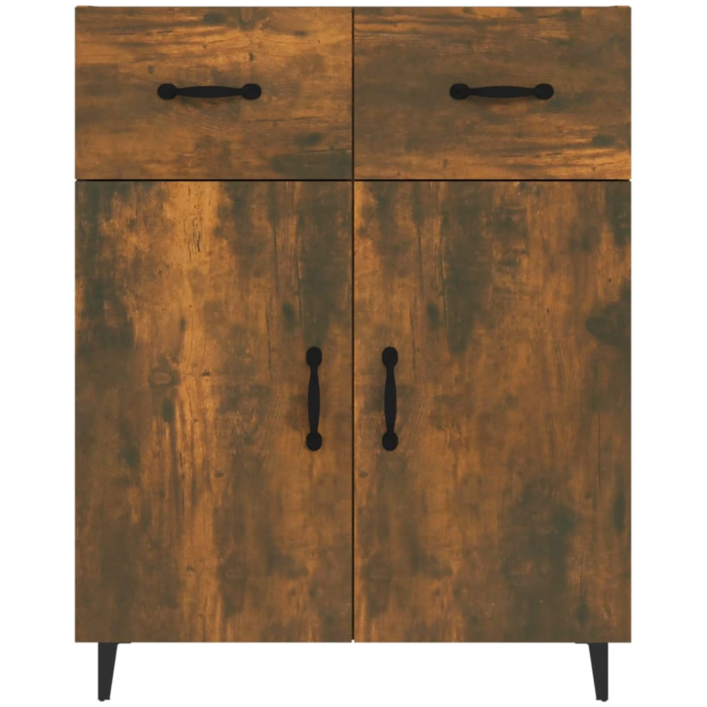 vidaXL 2 Door 2 Drawer Smoked Oak Sideboard Image 5