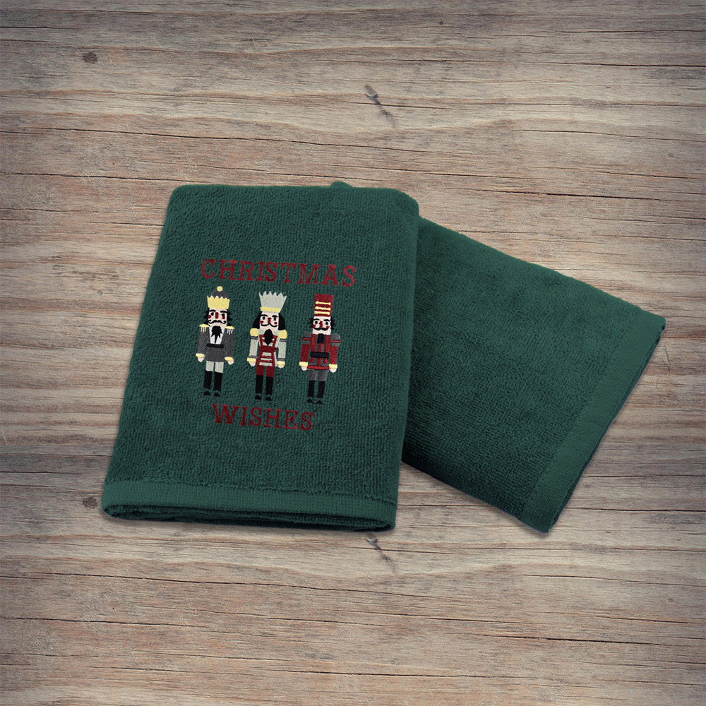 Noel Square Nutcracker Green Hand Towel 2 Pack Image 5
