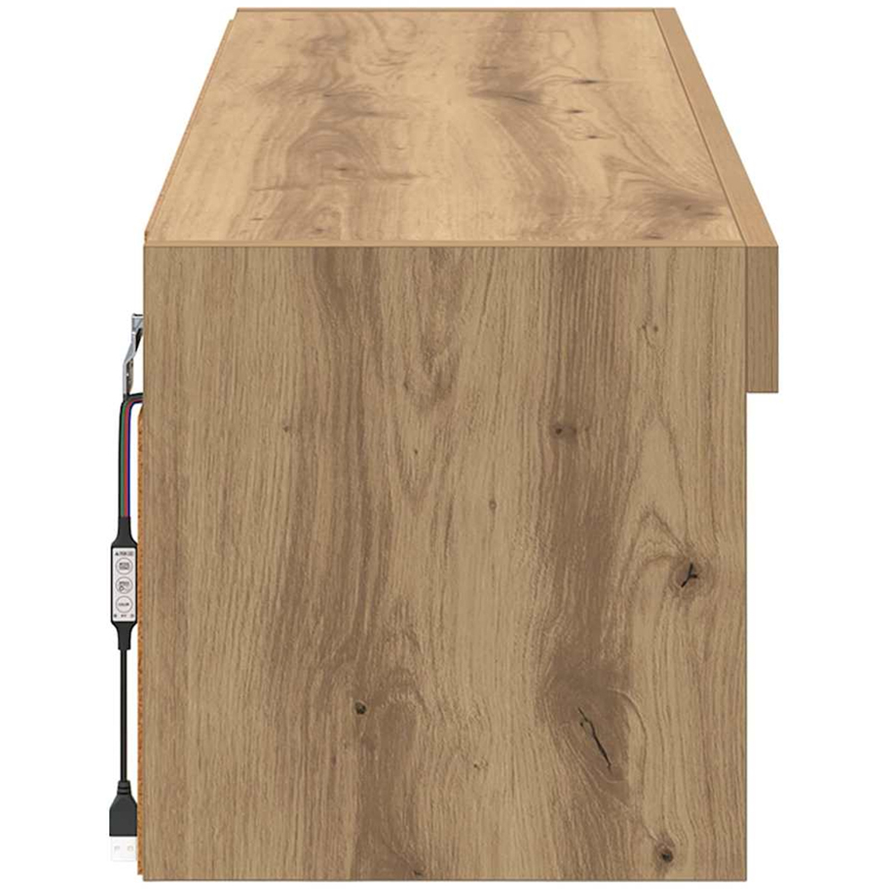 vidaXL 2 Shelf Old Wood Wall Mounted Wide TV Cabinet with LED Light Image 8