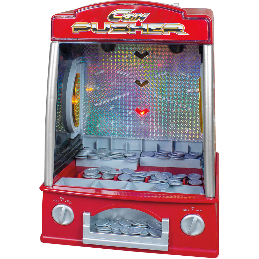 Global Gizmos Red Fairground Coin Pusher Image 1