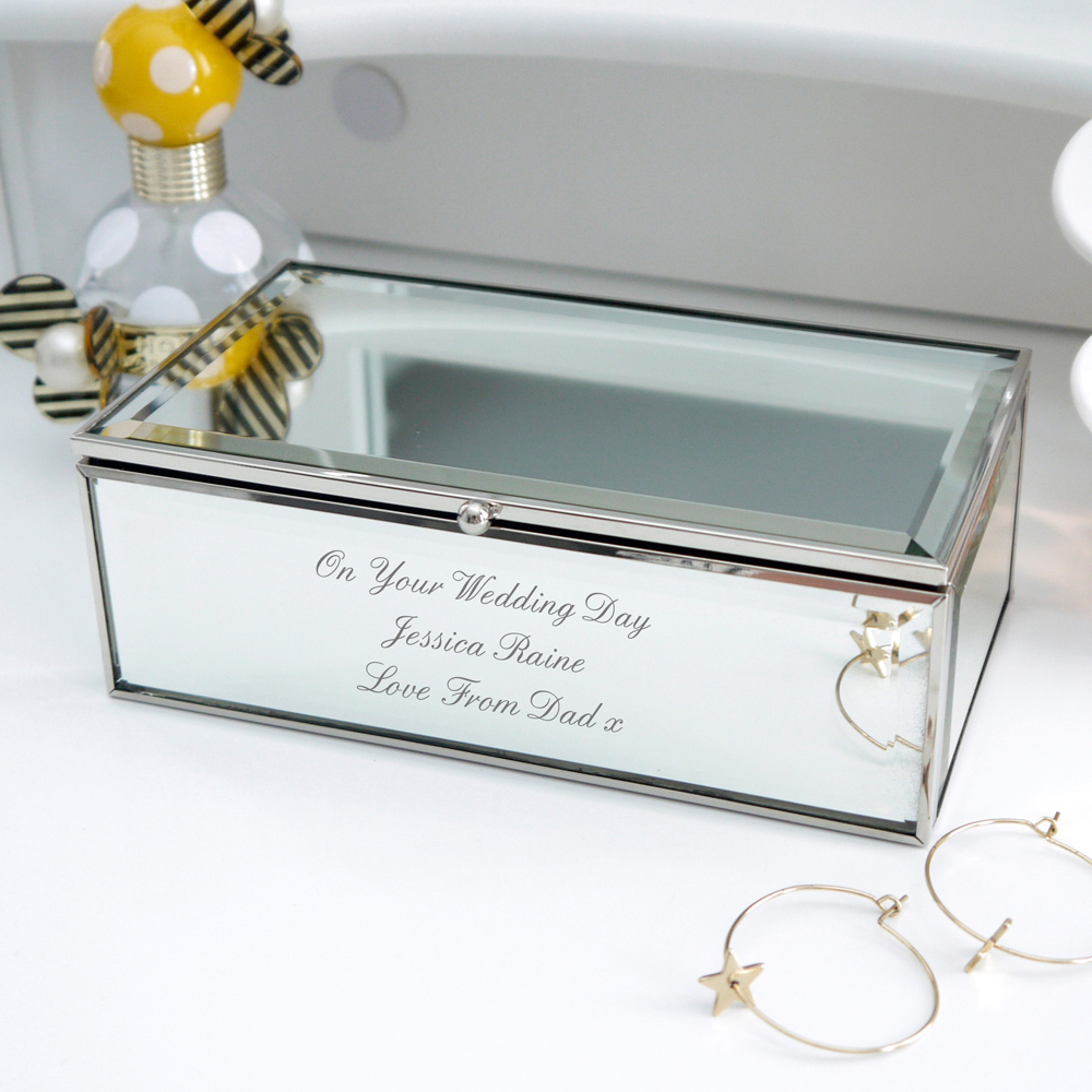 Personalised Memento Personalised Any Message Mirrored Jewellery Box Image 2