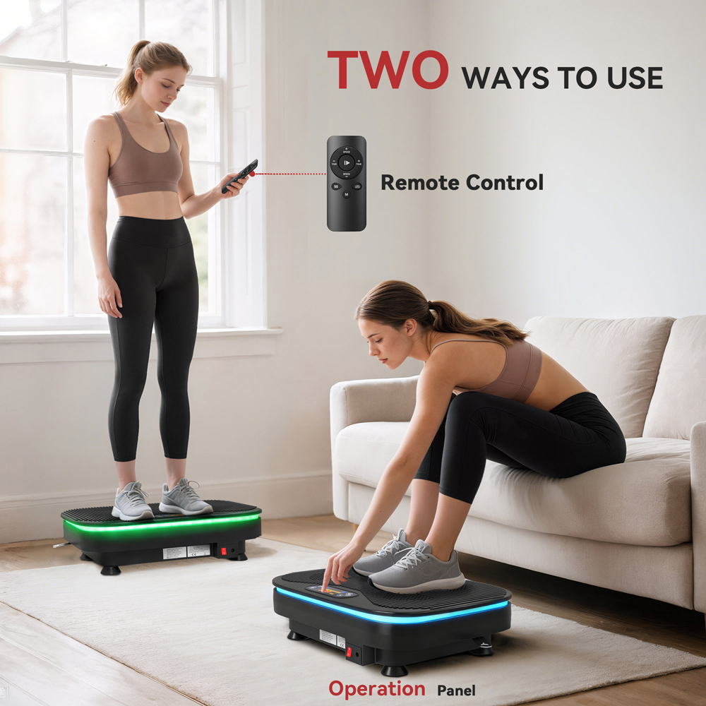 SPORTNOW Vibration Plate Exercise Machine with LEDs and Bluetooth Image 6
