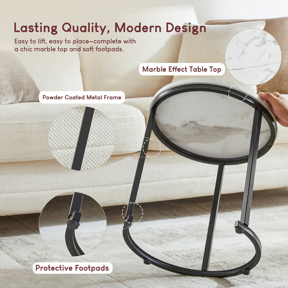 VIDA DESIGNS Brooklyn Marble Nest of Tables Set of 2 Image 7