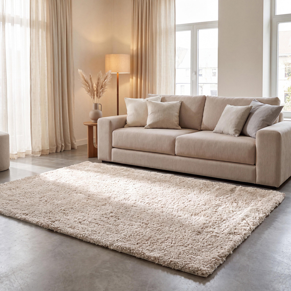 Arthouse Cream Snuggle Soft Touch Rug 120 x 170cm Image 1