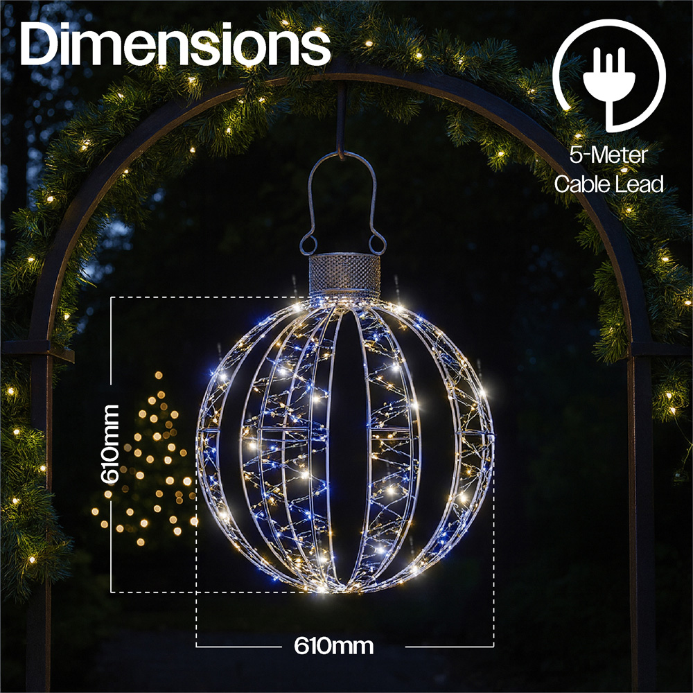 Xmas Haus 200 White and 200 Warm White Micro LED Ball Light 60cm Image 6