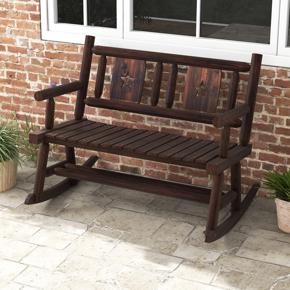 Costway 2 Seater Patio Rocking Bench Image 1