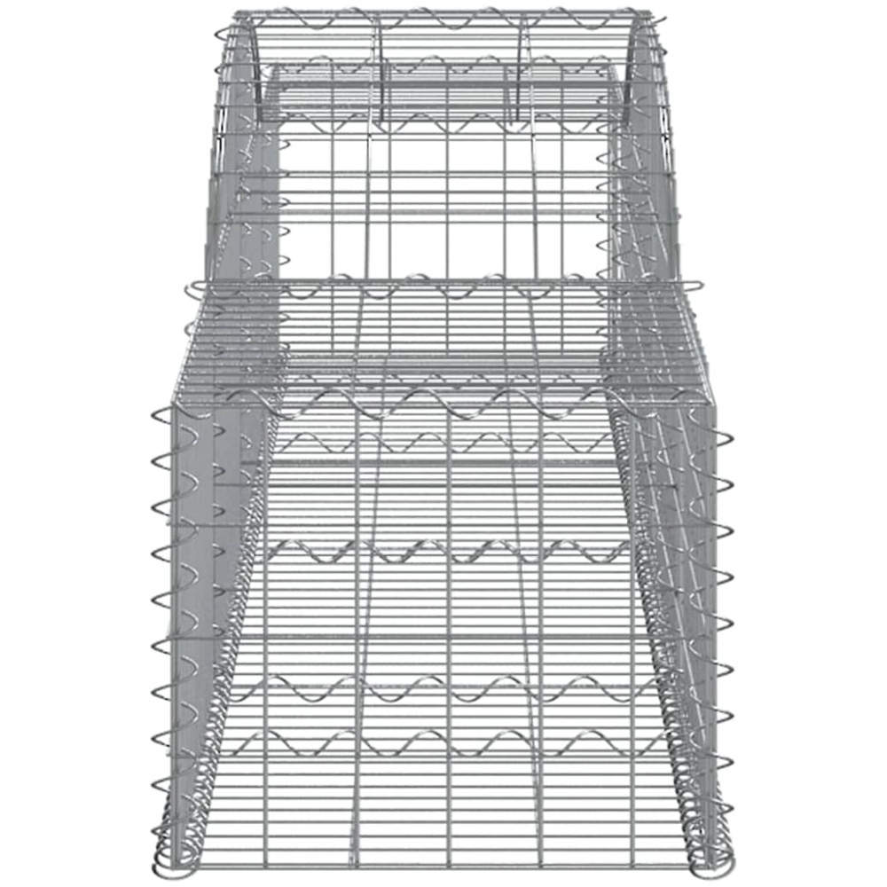 vidaXL Silver Galvanised Iron Arched Gabion Basket 300 x 50 x 40/60cm 3 Pack Image 3