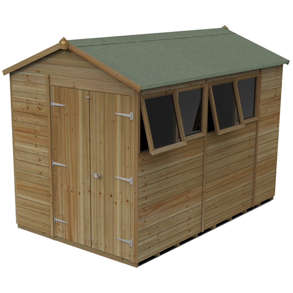 Forest Garden Timberdale 6 x 10ft 2 Opening Apex Shed Image 1