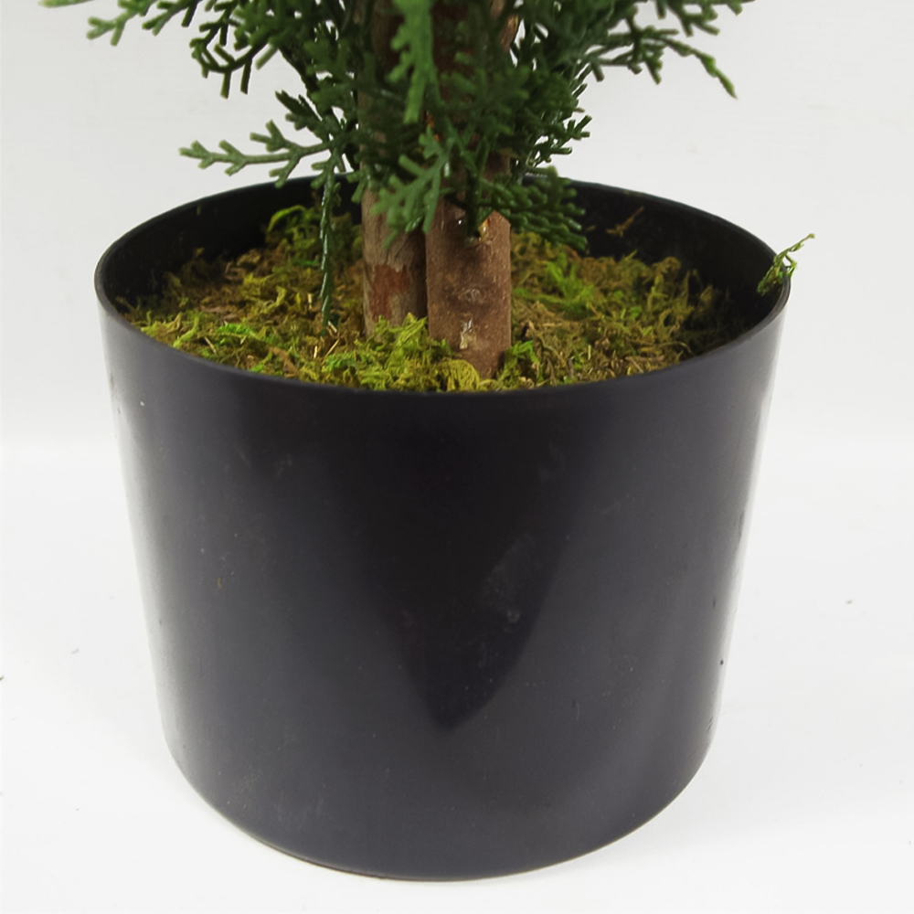 Leaf Cypress Topiary Artificial Plant in Pot 3ft 2 Pack Image 2