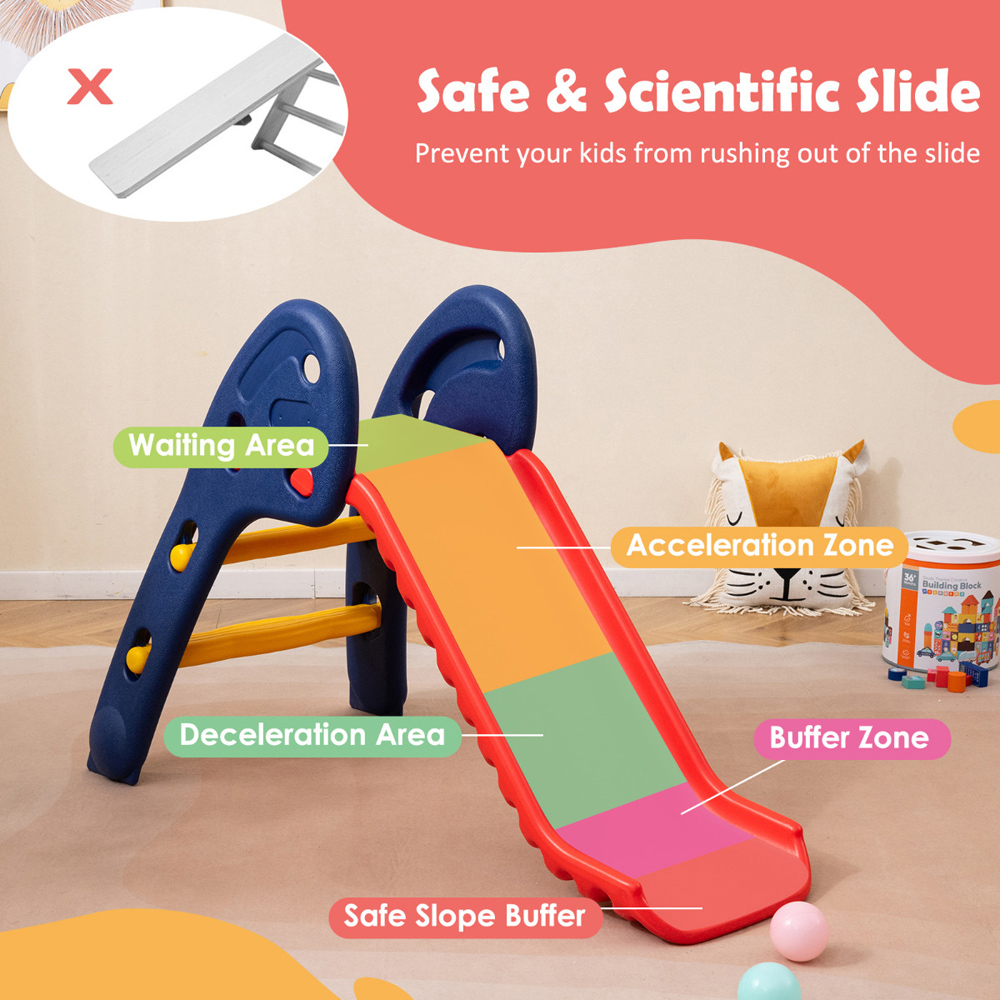 Costway Kids Multicolour Foldable Slide Image 4