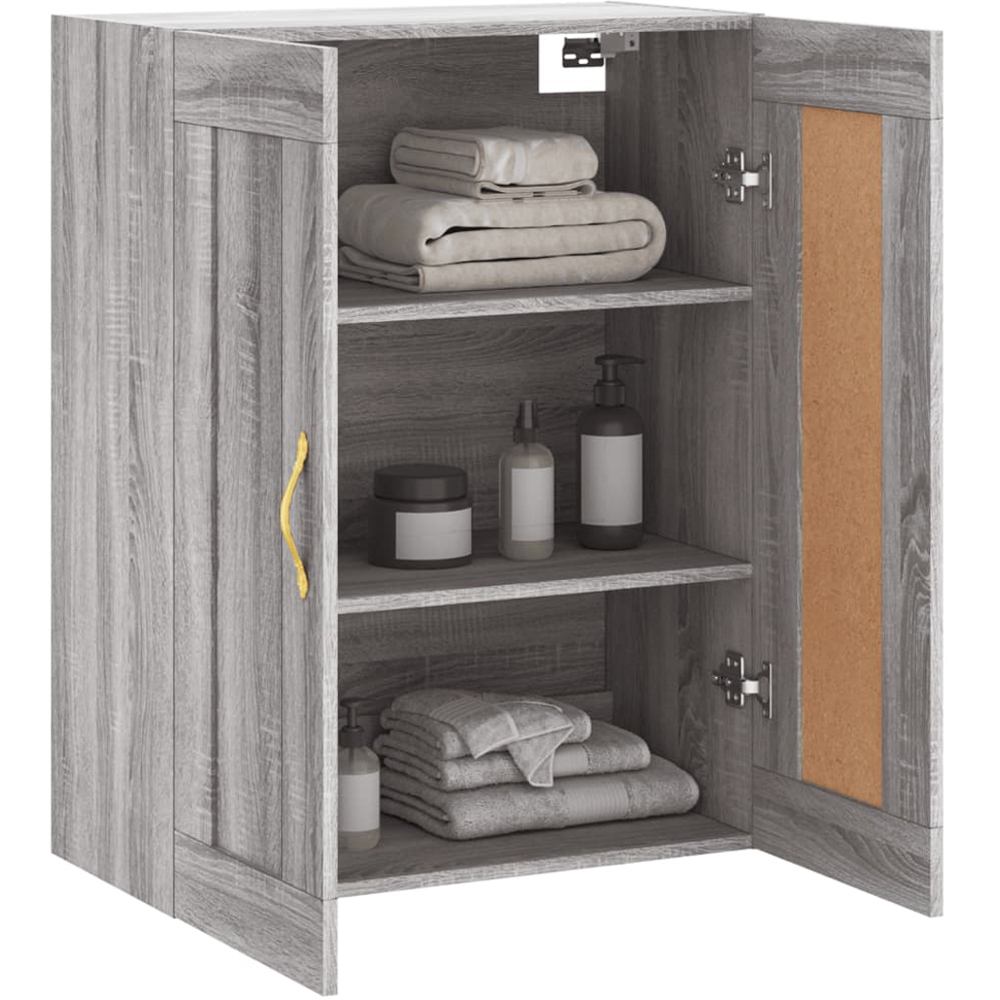vidaXL 2 Door Grey Sonoma Wall Mounted Slim Storage Cabinet Image 5