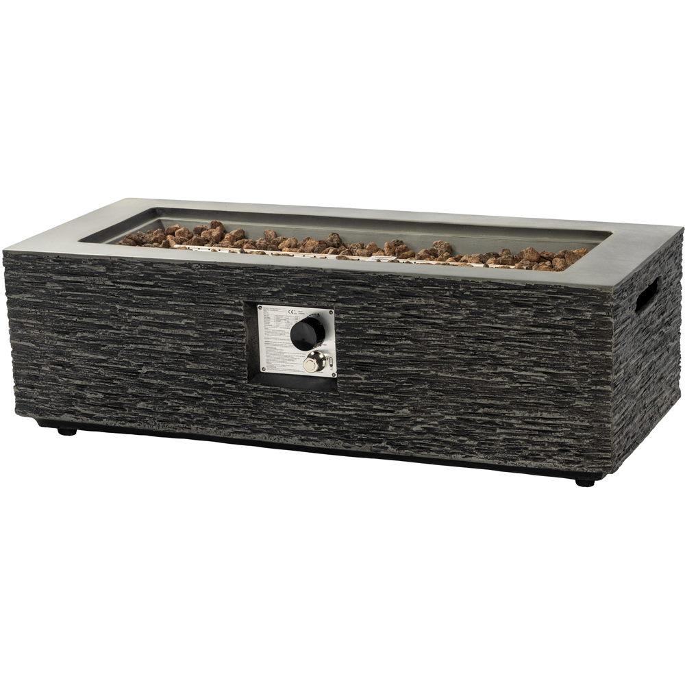 Teamson Home Grey Rectangle Faux Stone Outdoor Gas Fire Pit 106cm Image 4