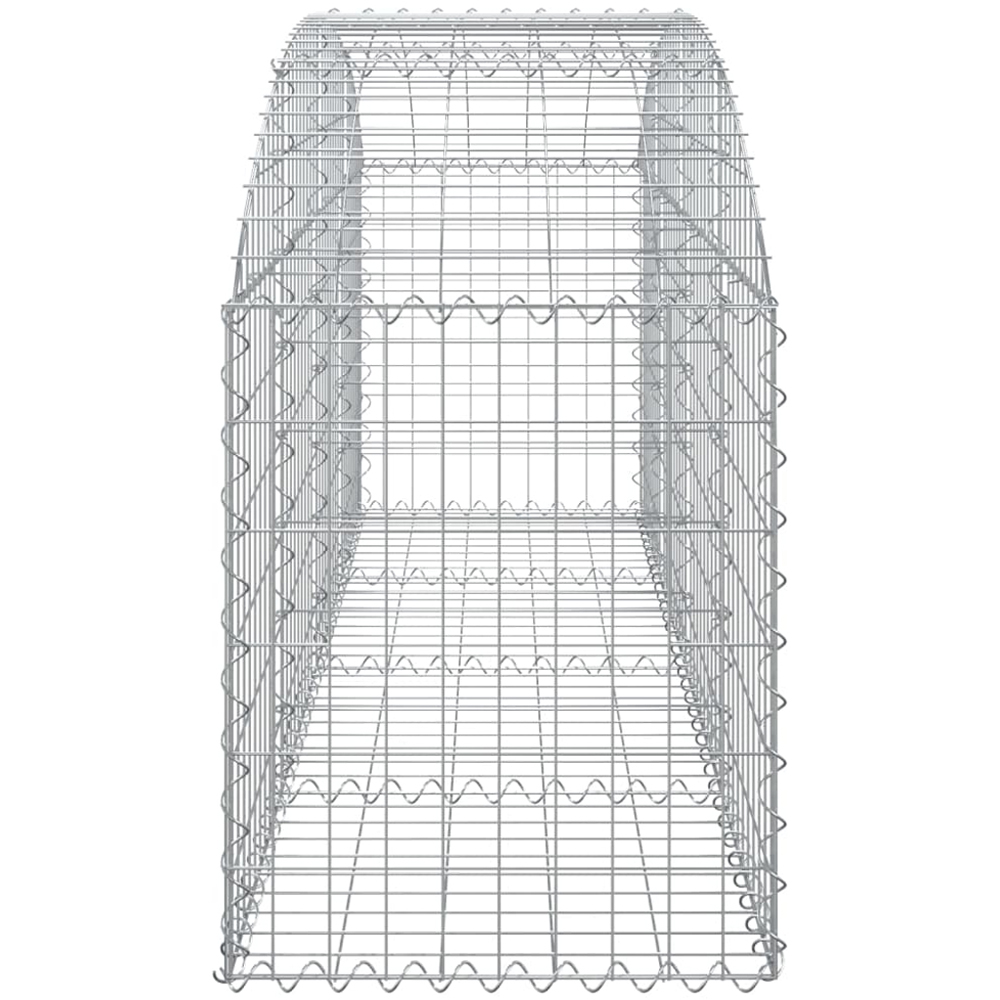 vidaXL Silver Galvanised Iron Arched Gabion Basket 200 x 50 x 60/80cm Image 3