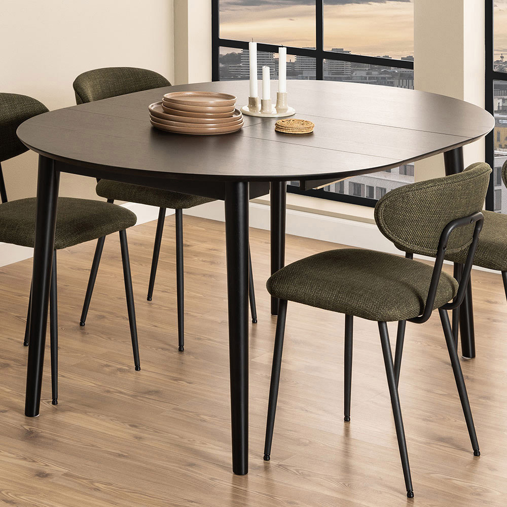 Florence Montreux 5 Seater Round Dining Table Black Image 1