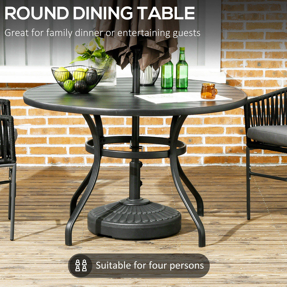 Outsunny 4 Seater Garden Dining Table Black Image 4