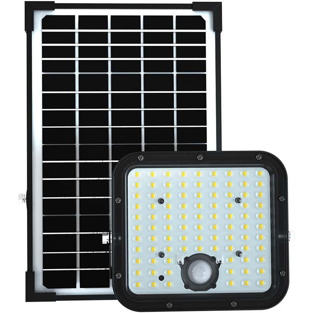 V-TAC 30W 6400K 4800 Lumens Daylight White Solar LED Floodlight with PIR Sensor Image 1