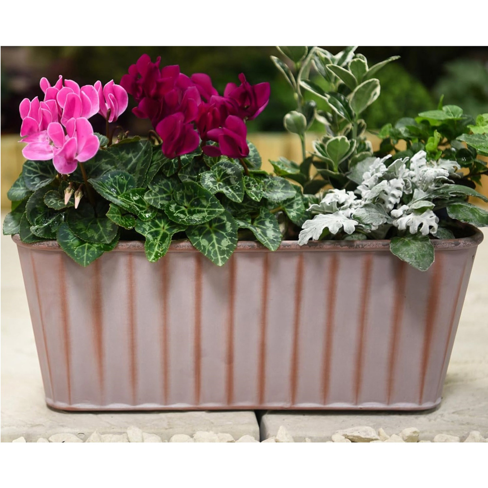 Garden Gear Trough Rust Metal Effect Planter Image 4