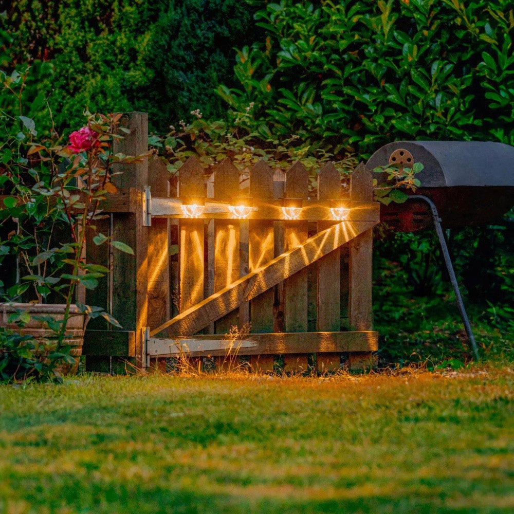 Garden Mile 4 Pack Warm White Solar LED Fence Light Image 5