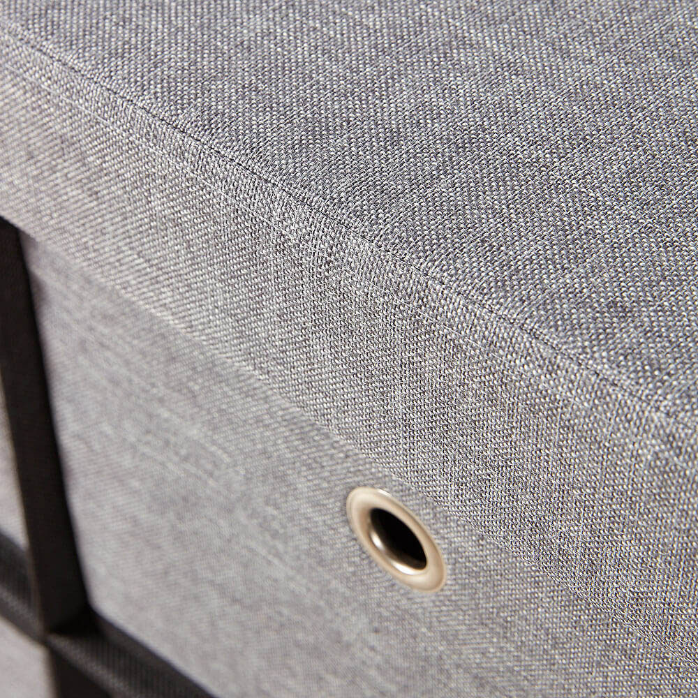 Home Source Sofia Grey Folding Ottoman with 6 Drawers Image 5