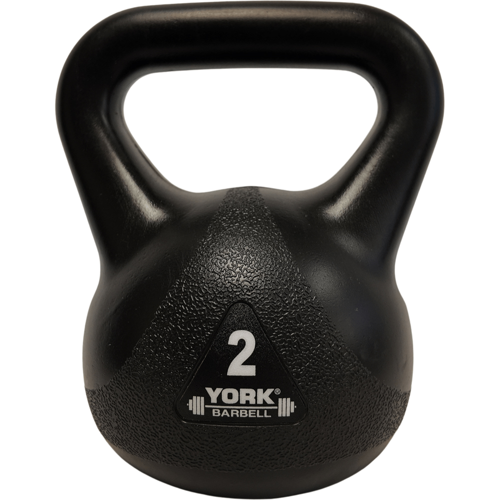 York Black Vinyl Kettlebell Set 3 Pack Image 2