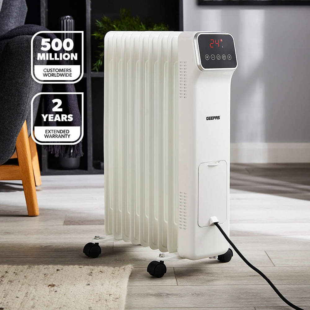 Geepas 9 Fin Portable Oil Filled Digital Radiator Heater with Remote Control 2000W Image 2