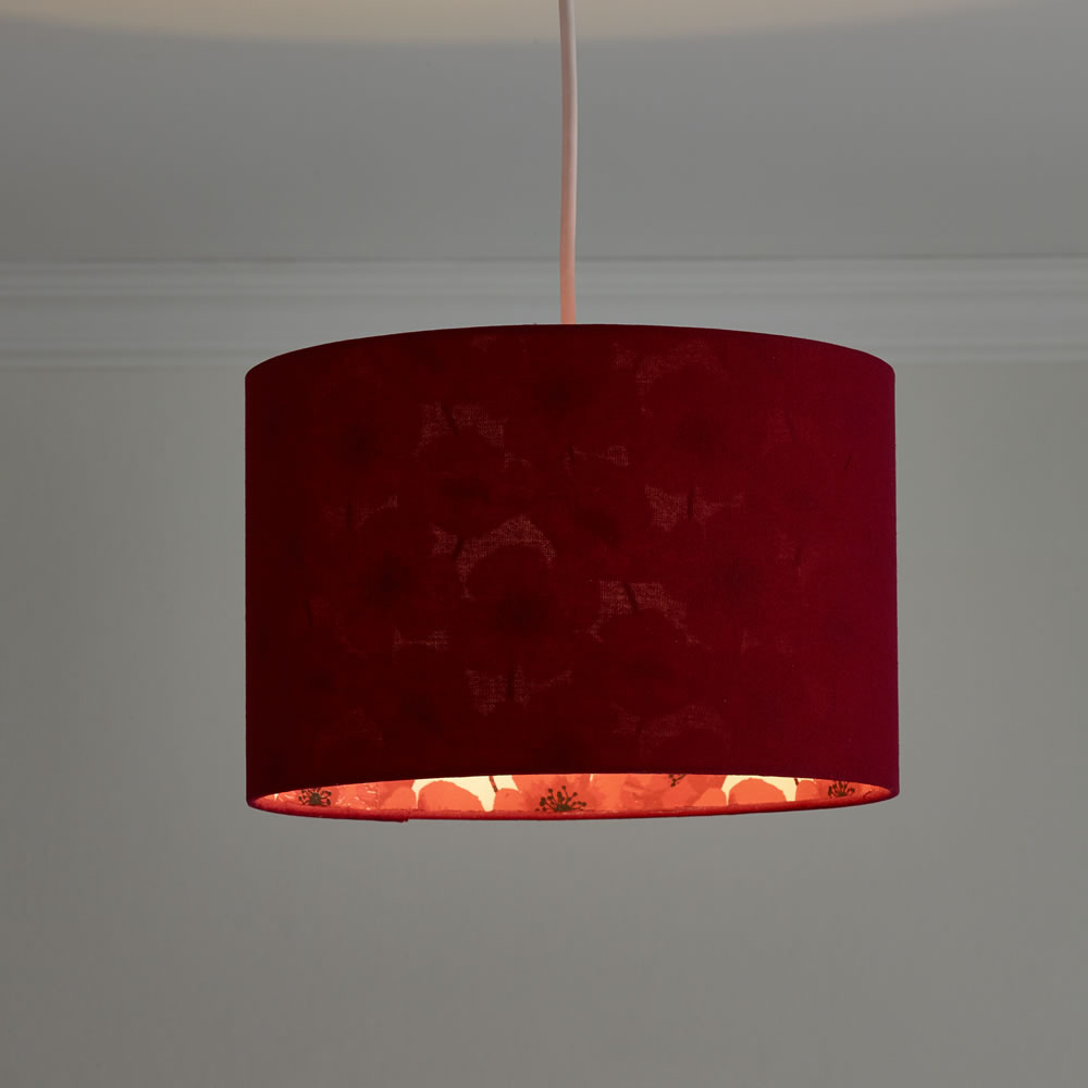 Wilko Evelyn Floral Red Light Shade Image 2
