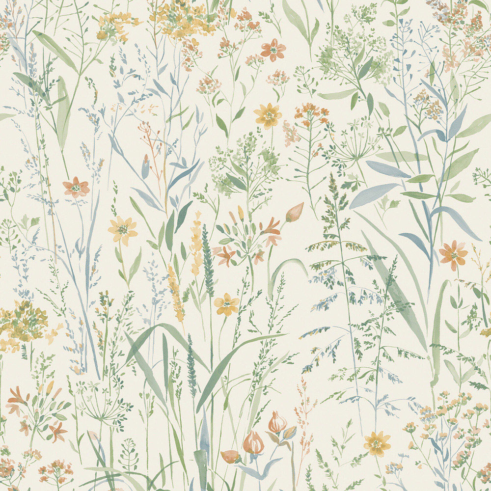 Summer Meadow Sage Matte Wallpaper Image 1