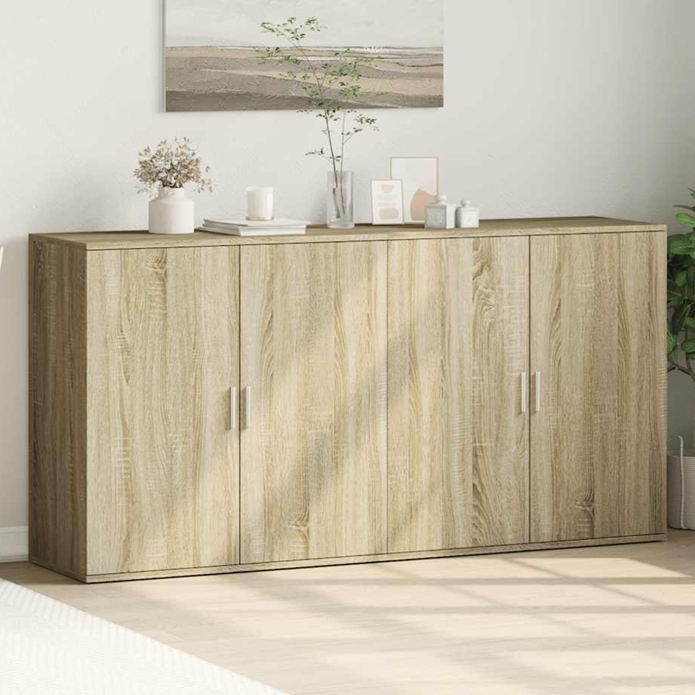 vidaXL 2 Door Sonoma Oak Sideboard Set of 2 Image 1