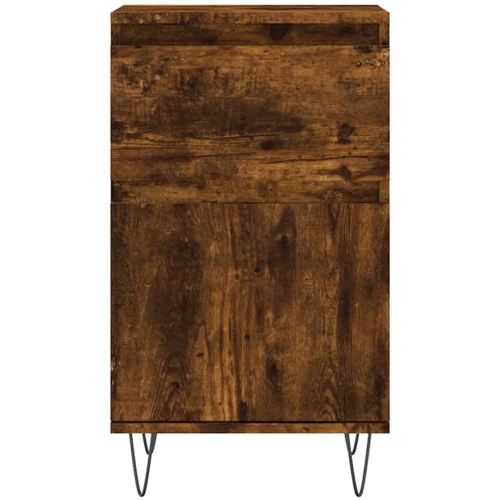 vidaXL Single Door Single Drawer Smoked Oak Sideboard Set of 2 Image 6