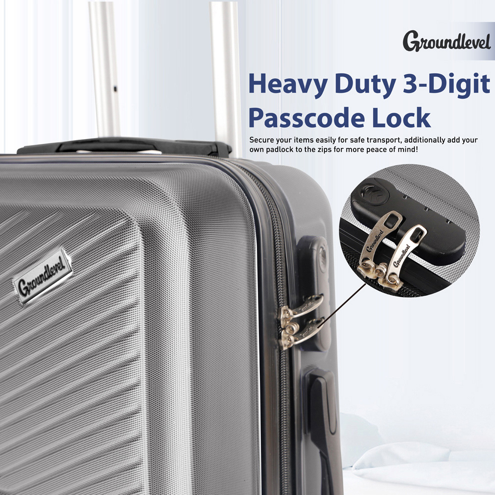 Groundlevel Infinity Set of 3 Silver Luggage Suitcase Image 6