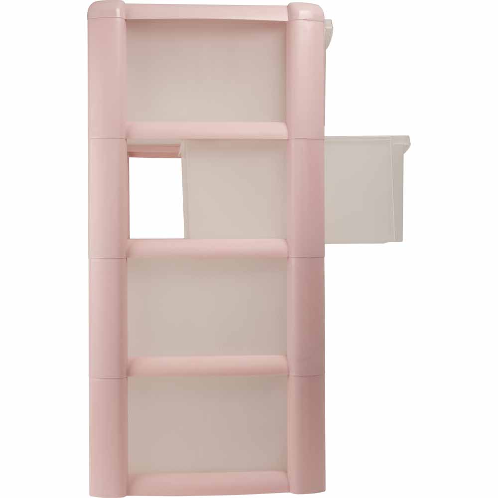 Wilko Blush Pink 4 Drawer Storage Tower Image 5