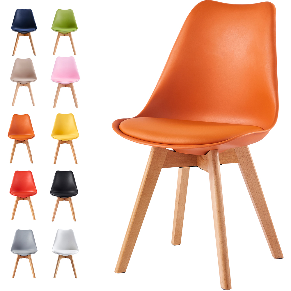 Eva Orange Padded Single Dining Chair Image 7