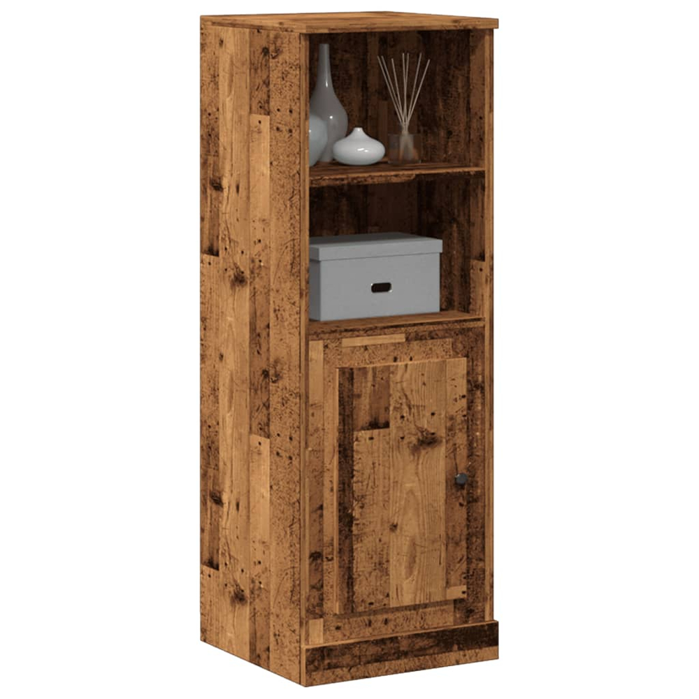 vidaXL Single Door 2 Shelf Old Wood Highboard Image 3