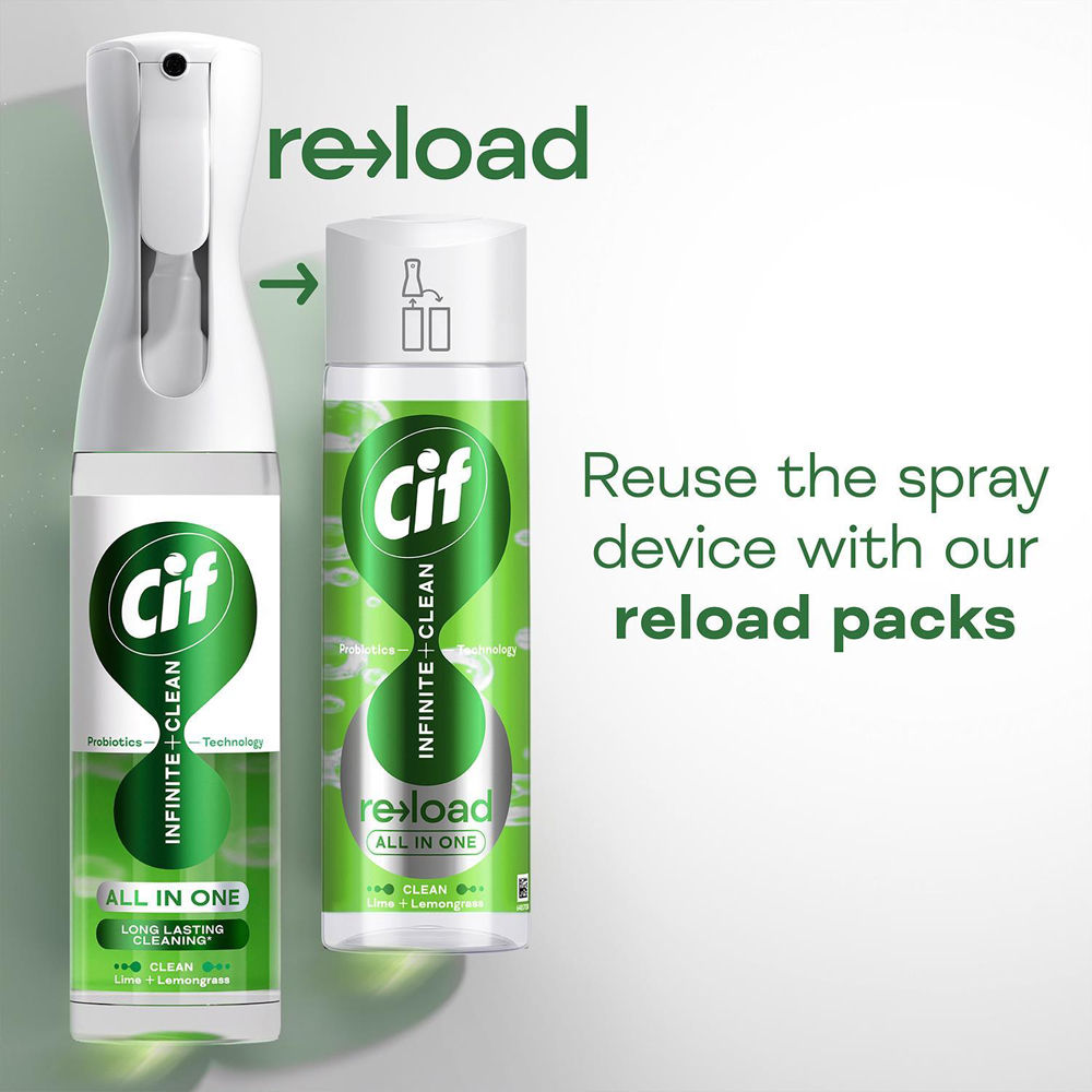 Cif Infinite Clean All in One Lime and Lemongrass Cleaner Spray 280ml 12 Pack Image 6