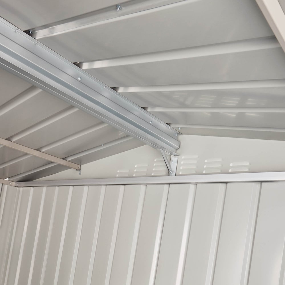 Globel 10 x 8ft 2 Door Grey Metal Apex Garden Shed Image 3