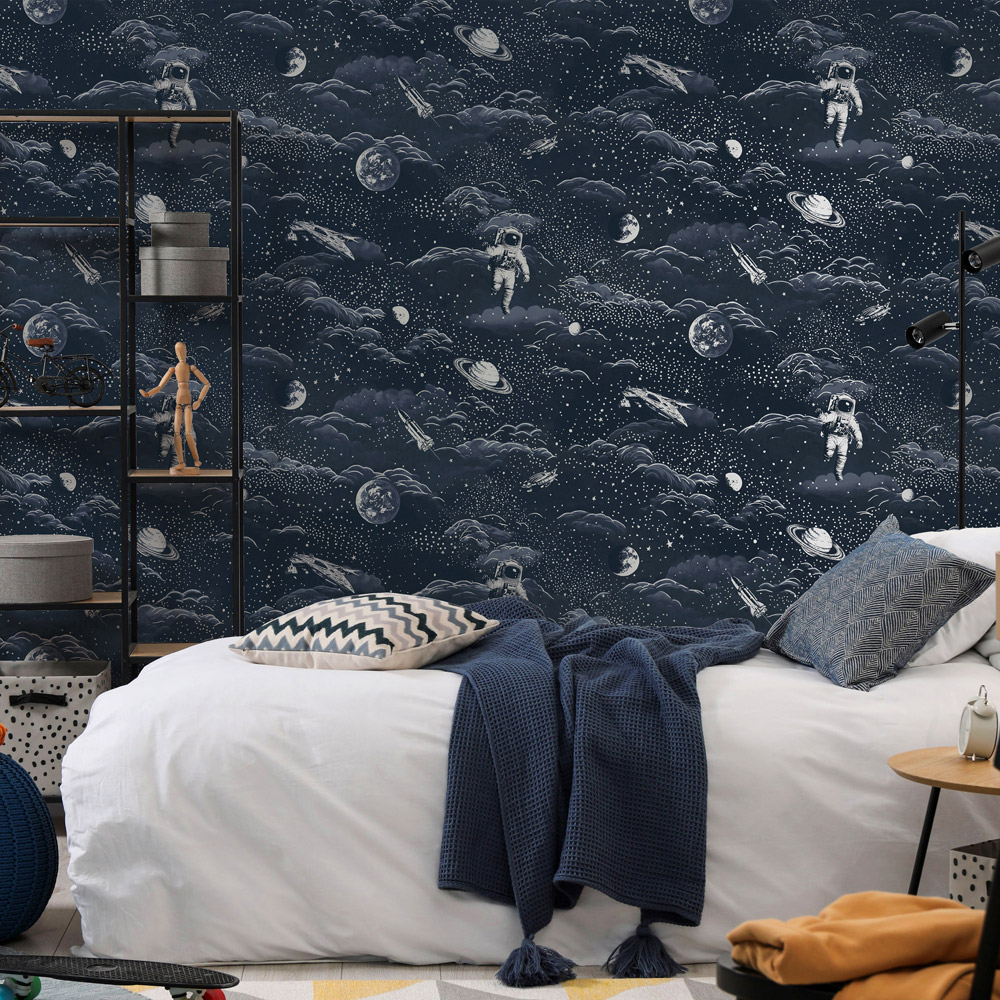 Holden Decor Lost in Space Black and Silver Wallpaper Image 3