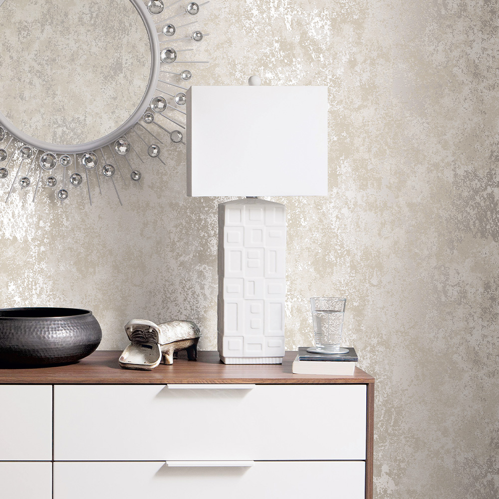 Galerie Metallic FX Metallic Beige and Silver Wallpaper Image 2