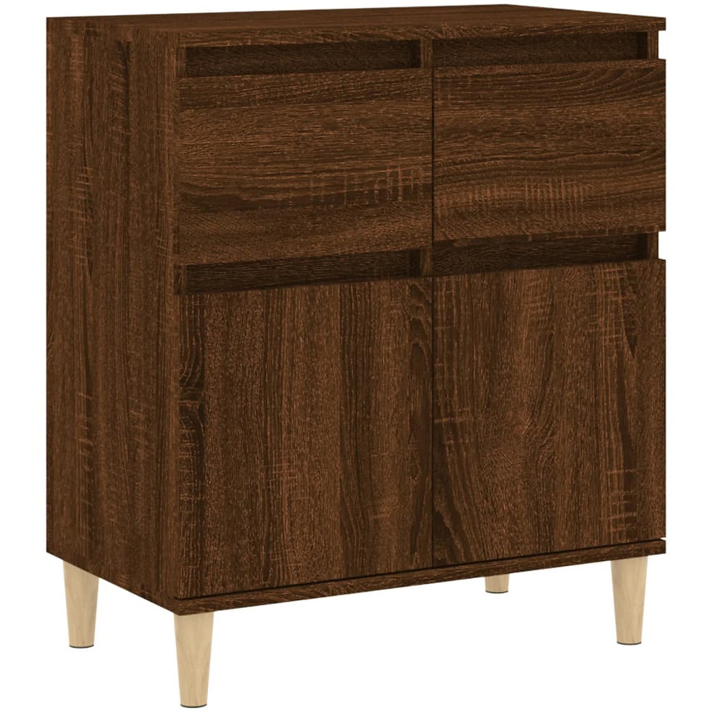 vidaXL 2 Door 2 Drawer Brown Oak Sideboard Image 2
