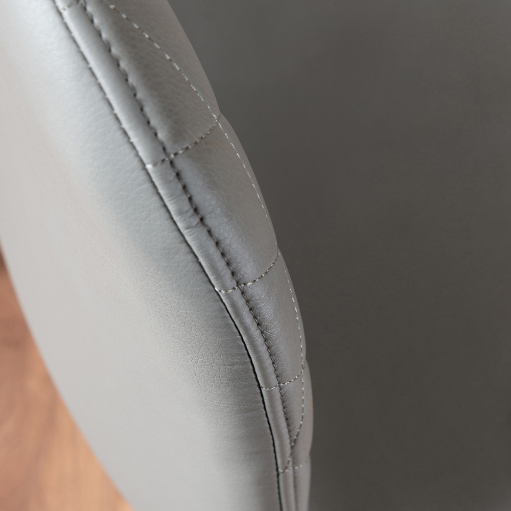 Furniturebox Elissa Solara Marble Effect 2 Seater Round Dining Set White Grey and Black Image 7