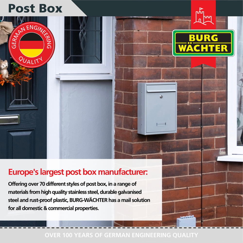 Burg-Wachter Trent Silver Post Box Image 4